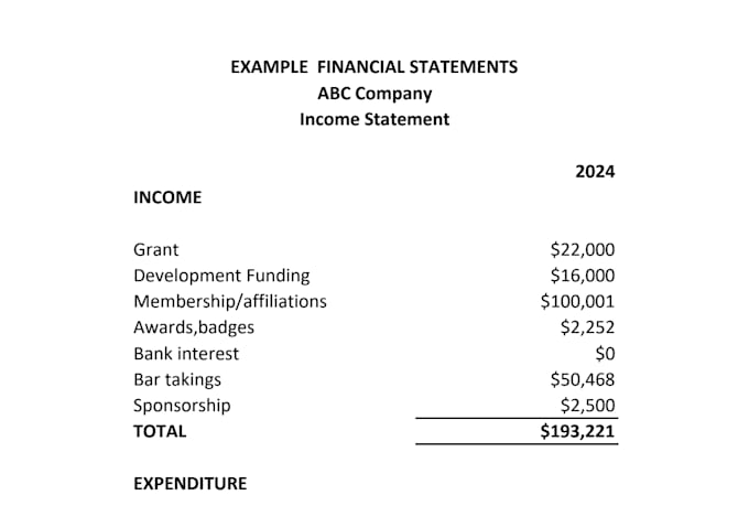 prepare financial statements , income statement , profit and loss